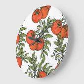 トマトヴィンテージ:農場市場イラストレーション。 ラージ壁時計 (傾斜)