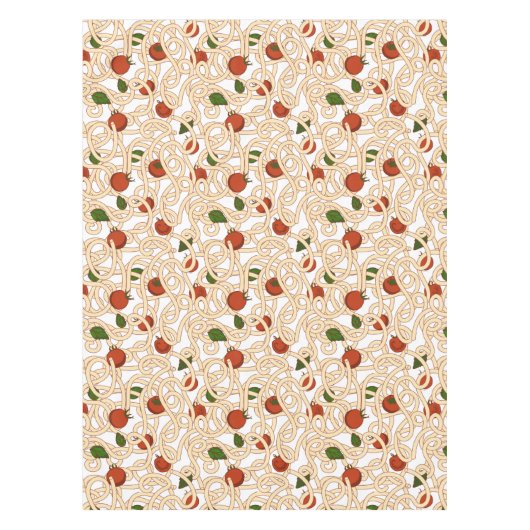 トマト入りスパゲイタリアンッティのパスタ食べ物 テーブルクロス (正面)