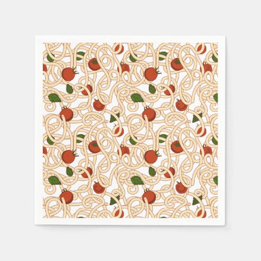 トマト入りスパゲティイタリアンパスタ食品 スタンダードカクテルナプキン (正面)