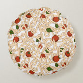 トマト入りスパゲティイタリアンパスタ食品 ラウンドクッション (裏面)