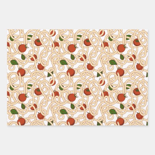 トマト入りスパゲティイタリアンパスタ食品 ラッピングペーパーシート (正面)