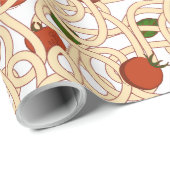 トマト入りスパゲティイタリアンパスタ食品 ラッピングペーパー (ロールコーナー)