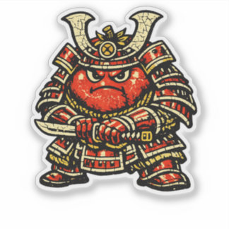 トマト戦車 — 面白い野菜の重装武者 シール