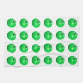 トマト揚げグリーントマトかわいい夏の庭 キッチンタオル (横)