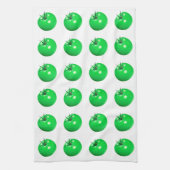 トマト揚げグリーントマトかわいい夏の庭 キッチンタオル (縦)