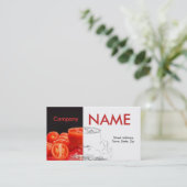 トマト新しいジュースの赤の白黒 名刺 (スタンド正面)