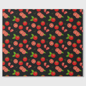 トマト柄おもしろいジューシーなトマト ラッピングペーパー (フラット)