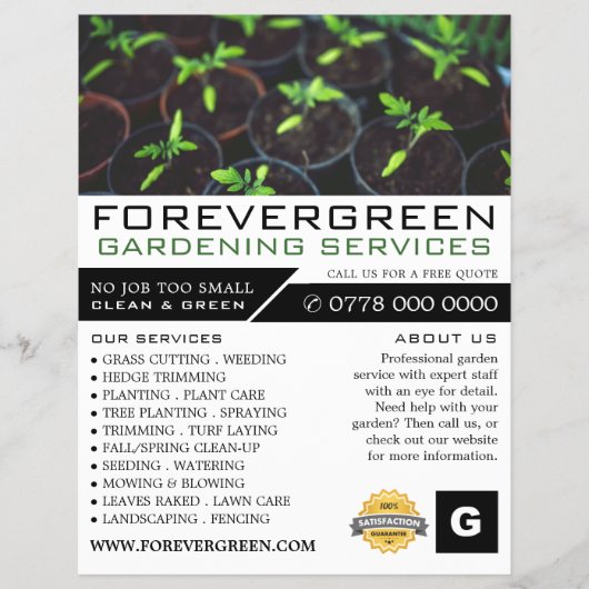 トマト植物，園芸用サービス，園芸家 チラシ (正面)