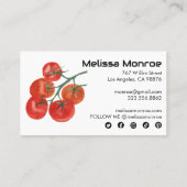 トマト水彩健康シェフソーシャルアイコン 名刺 (裏面)