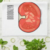 トマト漫画イラストレーション キッチンタオル (折り畳み)