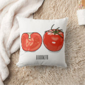トマト漫画イラストレーション クッション (ブランケット)