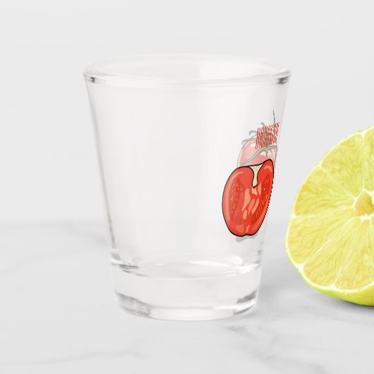 トマト漫画イラストレーション ショットグラス (左)