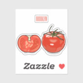 トマト漫画イラストレーション シール (シート)