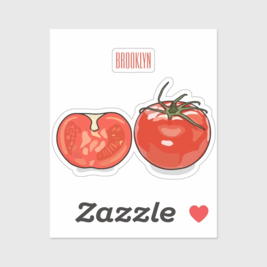 トマト漫画イラストレーション シール (シート)