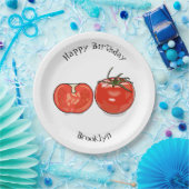 トマト漫画イラストレーション ペーパープレート (パーティー)