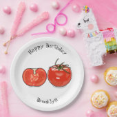 トマト漫画イラストレーション ペーパープレート (パーティー)