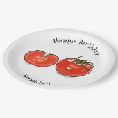 トマト漫画イラストレーション ペーパープレート (アングル)