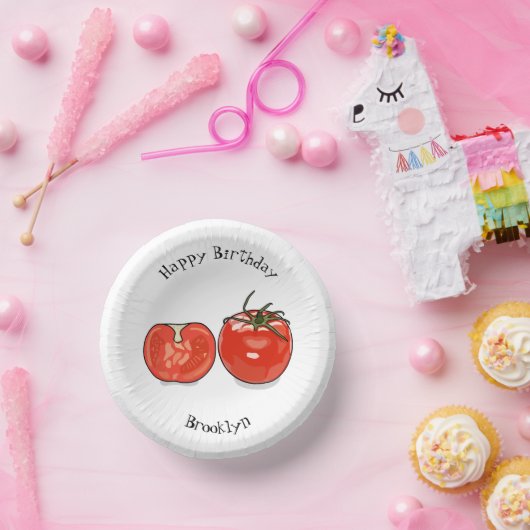 トマト漫画イラストレーション ペーパーボウル (パーティー)