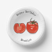 トマト漫画イラストレーション ペーパーボウル (正面)