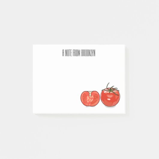 トマト漫画イラストレーション ポストイット (正面)
