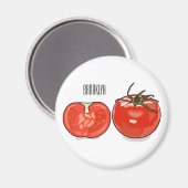トマト漫画イラストレーション マグネット (正面/裏面)