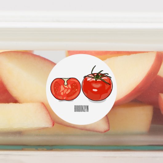 トマト漫画イラストレーション ラベル (貼付)