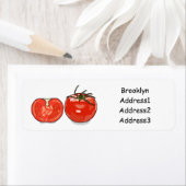 トマト漫画イラストレーション ラベル (インサイチュ)