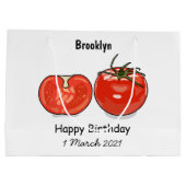 トマト漫画イラストレーション ラージペーパーバッグ (裏面)