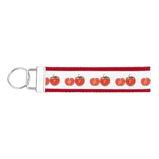 トマト漫画イラストレーション リストバンドキーホルダー (鍵左)