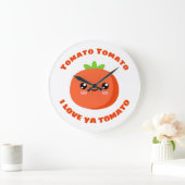 トマト私はトマト屋が大好き ラージ壁時計 (ホーム)