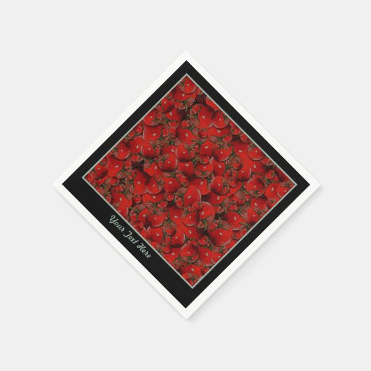トマト紙ナプキン – オプションのパーソナライズ スタンダードカクテルナプキン (角)