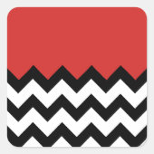 トマト赤はっきりした白の黒で目を引く スクエアシール (正面)