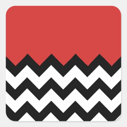 トマト赤はっきりした白の黒で目を引く スクエアシール (正面)