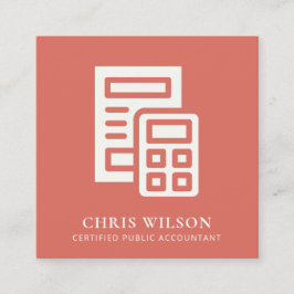 トマト赤計算モダンアイコン会計税 スクエア名刺