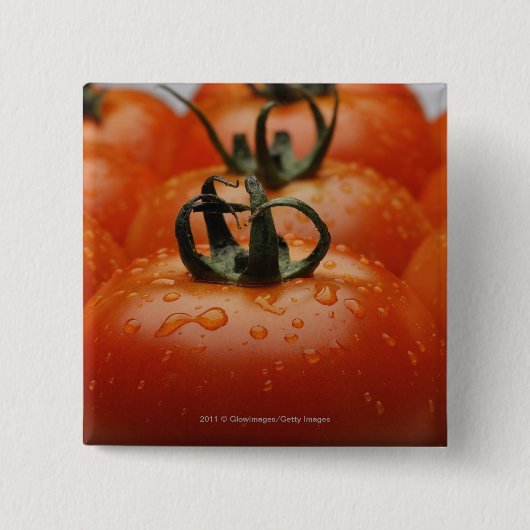 トマト2のクローズアップ 缶バッジ (正面)