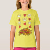 トマト、フライドポテト、漫画 Tシャツ (正面)