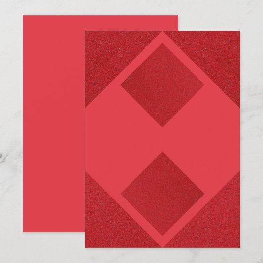 トマト レッド ダイヤモンド ブロック ご招待 - カスタマイズ可能 セーブザデート (正面/裏面)