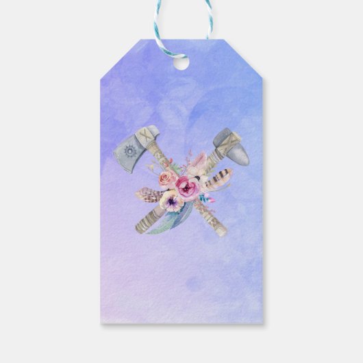 トマホークの羽と花ありがとう ギフトタグ (裏面)