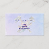 トマホークの羽と花の水彩デザイン 名刺 (裏面)