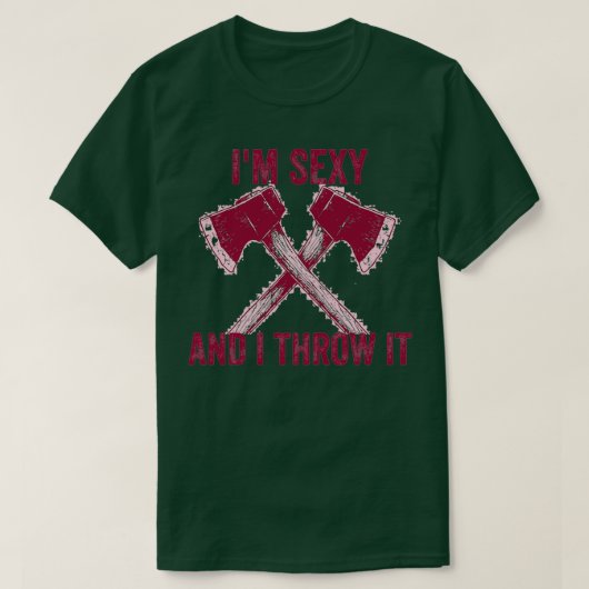 トマホークを投げる斧の二重の斧ギフト Tシャツ (デザイン正面)