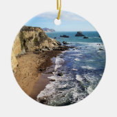 トマーズ・ベイ、カリフォルニアの熱帯の風景、 セラミックオーナメント (正面)