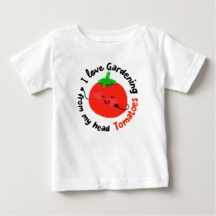 トマ前向きトプン – 頭からのトマト ベビーTシャツ
