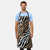 トミはっきりしたモダンアル・ゼブラ印刷 エプロン (着用した状態)