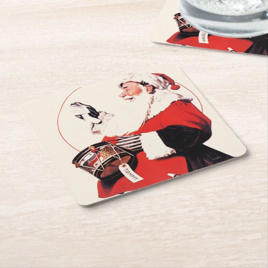 トミーのドラム缶 スクエアペーパーコースター (アングル)