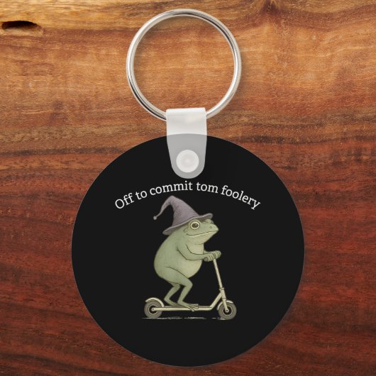 トムおもしろいフラーを犯すためにカエルのグラフィックことわざオフ キーホルダー (正面)