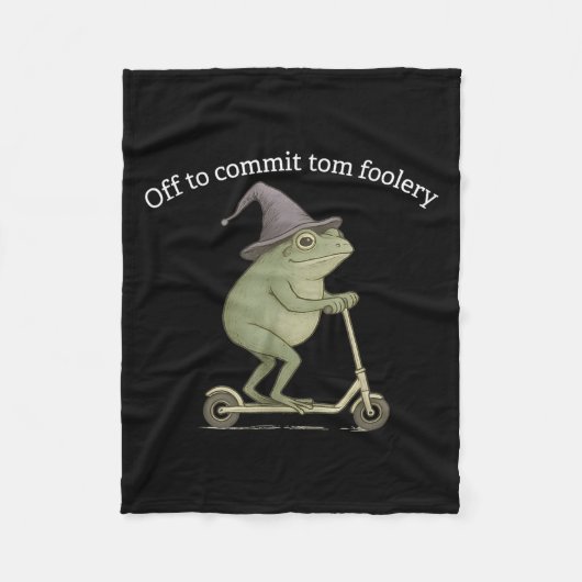トムおもしろいフラーを犯すためにカエルのグラフィックことわざオフ フリースブランケット (正面)
