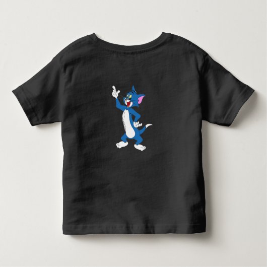 トムとジェリーおもしろいブラックTシャツ子供へ トドラーTシャツ (裏面)