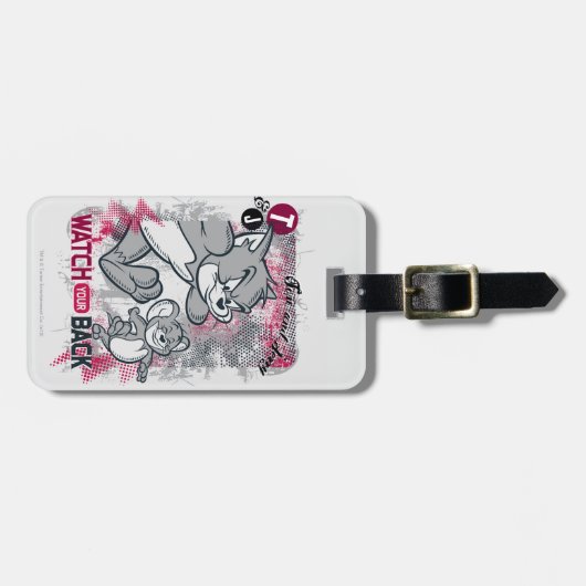 トムとジェリーがあなたの背中を見る ラゲッジタグ (正面横)