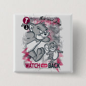 トムとジェリーがあなたの背中を見る 缶バッジ (正面)