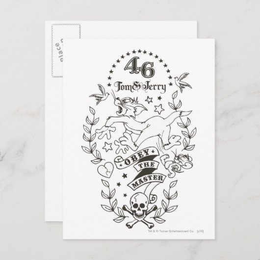 トムとジェリーがマスターに従う1 ポストカード (正面/裏面)